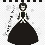 黑白漫画女孩 PNG素材下载