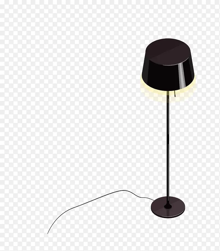 黑色台灯卡通简洁扁平化