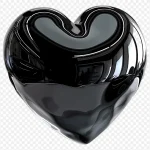 黑色爱心 PNG素材下载