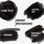 矢量黑色水墨墨迹 PNG素材下载