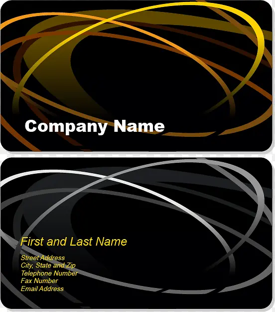 优雅黑色名片设计元素