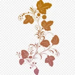 黑色水墨的花藤设计 高清PNG