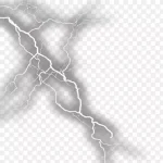 黑色亮光闪电 透明背景PNG