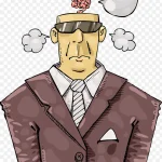 卡通黑色商务人物 透明背景PNG