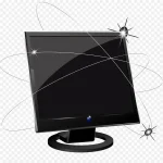 黑色电脑 透明背景PNG