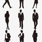 黑色阴影人物 透明背景PNG