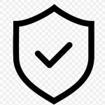 黑色盾牌黑色对号 高清PNG