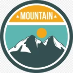 自然雪山设计 透明背景PNG