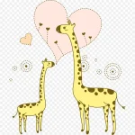 黄色长颈鹿 免费PNG素材