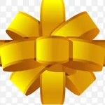 黄色丝带 PNG素材下载