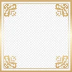 大气黄色边框 透明背景PNG