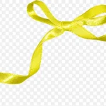 黄色蝴蝶结彩带 高清PNG