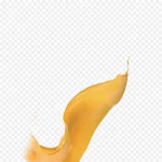 黄色质感飘带素材 透明背景PNG