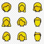 黄色人物图标 透明背景PNG
