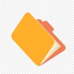 矢量卡通简洁扁平化黄色文件夹 透明背景PNG