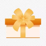 灰黄色的礼品盒 透明背景PNG