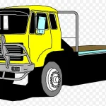 简约的手绘黄色卡车 免费PNG素材