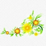 美丽黄色花朵矢量素材 高清PNG