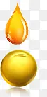 金黄色水滴 PNG素材下载