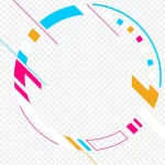 简约扁平抽象几何装饰边框 PNG素材下载