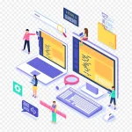 创意简约商务代码程序PPT 高清PNG