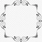 简约花纹边框 透明背景PNG