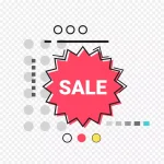 创意简约矢量红色特卖标签 PNG素材下载