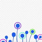 蓝色蒲公英设计元素 PNG素材下载