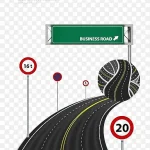 有设计元素的公路元素 高清PNG