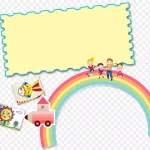 创意绘画元素背景卡片设计 透明背景PNG