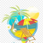 夏日海滩设计元素 高清PNG