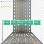 有设计干的公路元素设计 免费PNG素材