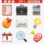 矢量元素立体图标设计 透明背景PNG