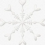 白色圣诞雪花 透明背景PNG