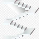 卡通白色楼梯阶梯 免费PNG素材