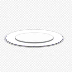 白色卡通盘子 透明背景PNG