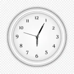 白色时钟 透明背景PNG