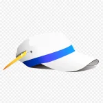 白色鸭舌帽 透明背景PNG