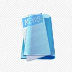 蓝色胶面白色纸张 PNG素材下载