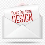 白色信件设计矢量素材 透明背景PNG