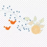 矢量简约植物 透明背景PNG