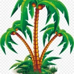 椰子树植物卡通促销素材 透明背景PNG