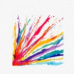 彩色泼墨 透明背景PNG