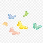 彩色卡通蝴蝶图 透明背景PNG