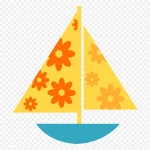 彩色卡通小船 PNG素材下载
