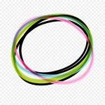 彩色圆圈线条 透明背景PNG