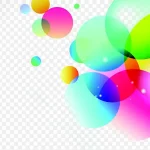 彩色圆圈泡泡素材 PNG素材下载