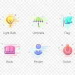 彩色小图标 PNG素材下载