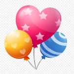 彩色气球素材 透明背景PNG