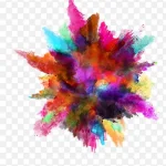 彩色水墨 透明背景PNG